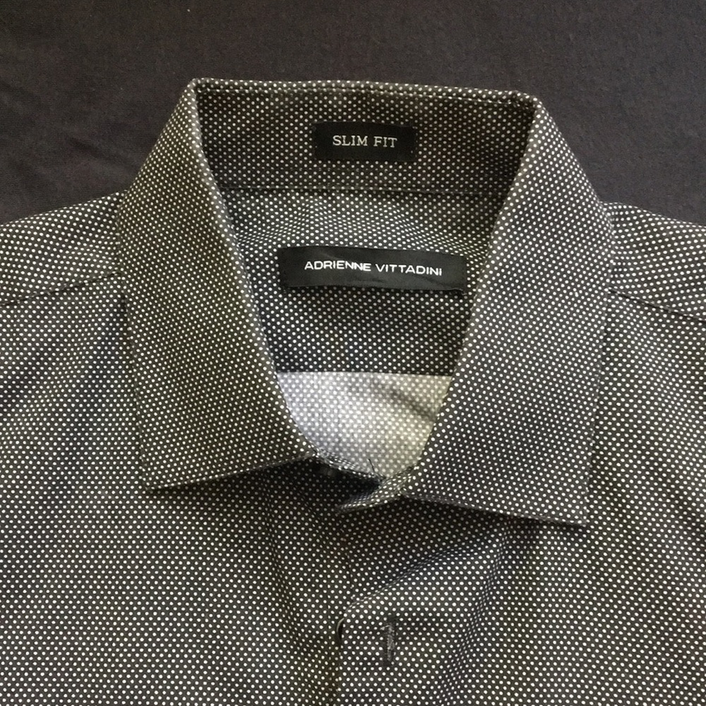 Slim fit Adrienne Vittadini Black Dress Shirt NWOT